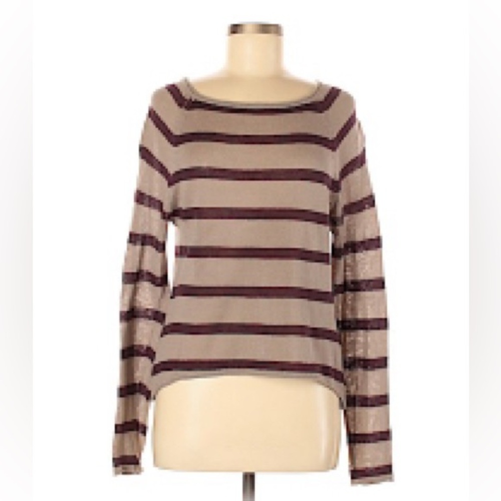 NWOT LA Made Light Striped Sweater